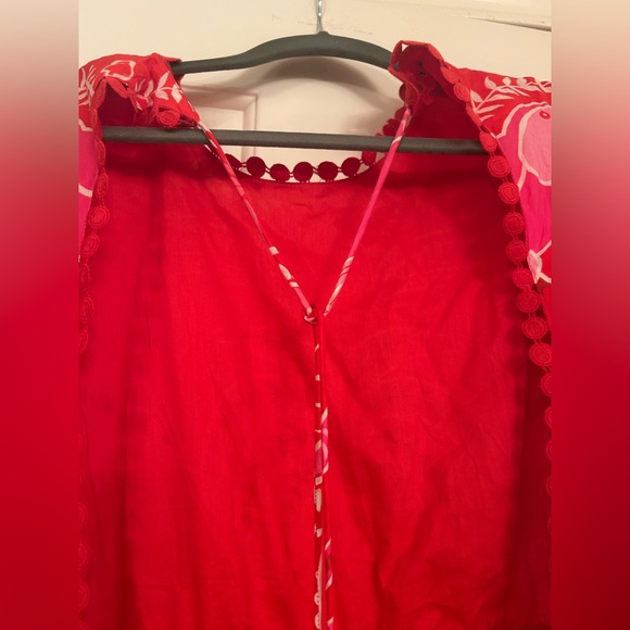 NWT Farm Rio Women Summer Sunrise Midi Dress Red Small - Picture 8 of 8